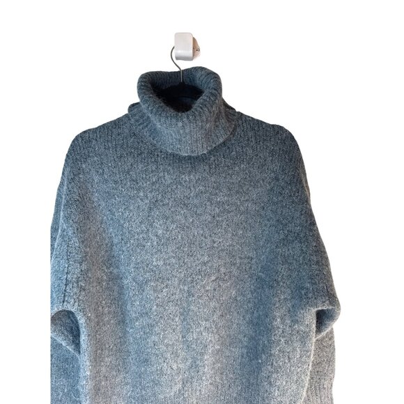 ZARA Smokey Blue Medium Turtleneck Sweater Acrylic Wool Alpaca Blend Soft Cozy - Picture 6 of 14